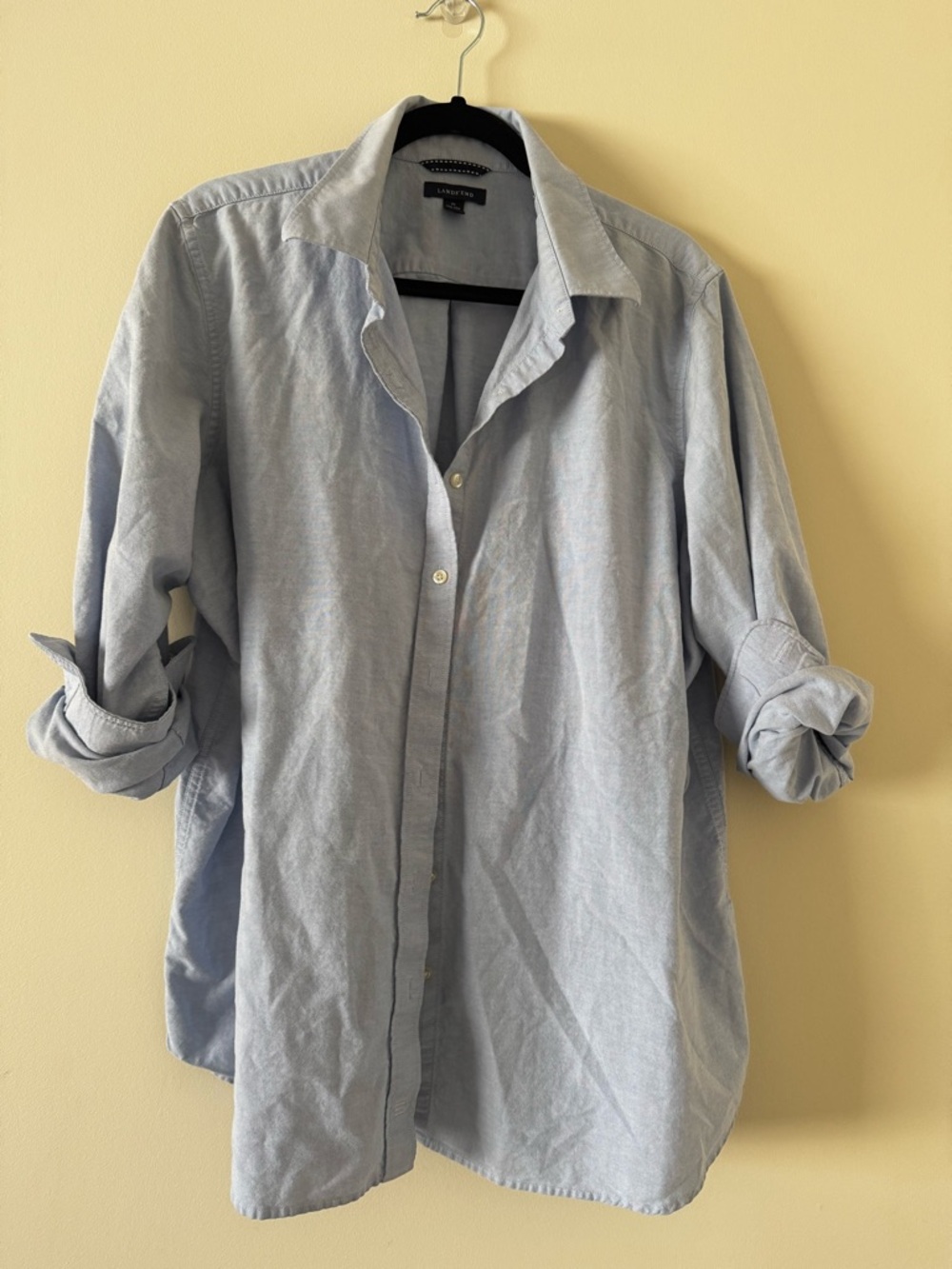 Lands' End Women’s Light Blue Button-Down Oxford Shirt